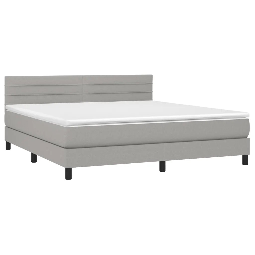 Giroletto a Molle con Materasso Grigio Chiaro160x200 cm Tessuto cod mxl 45570