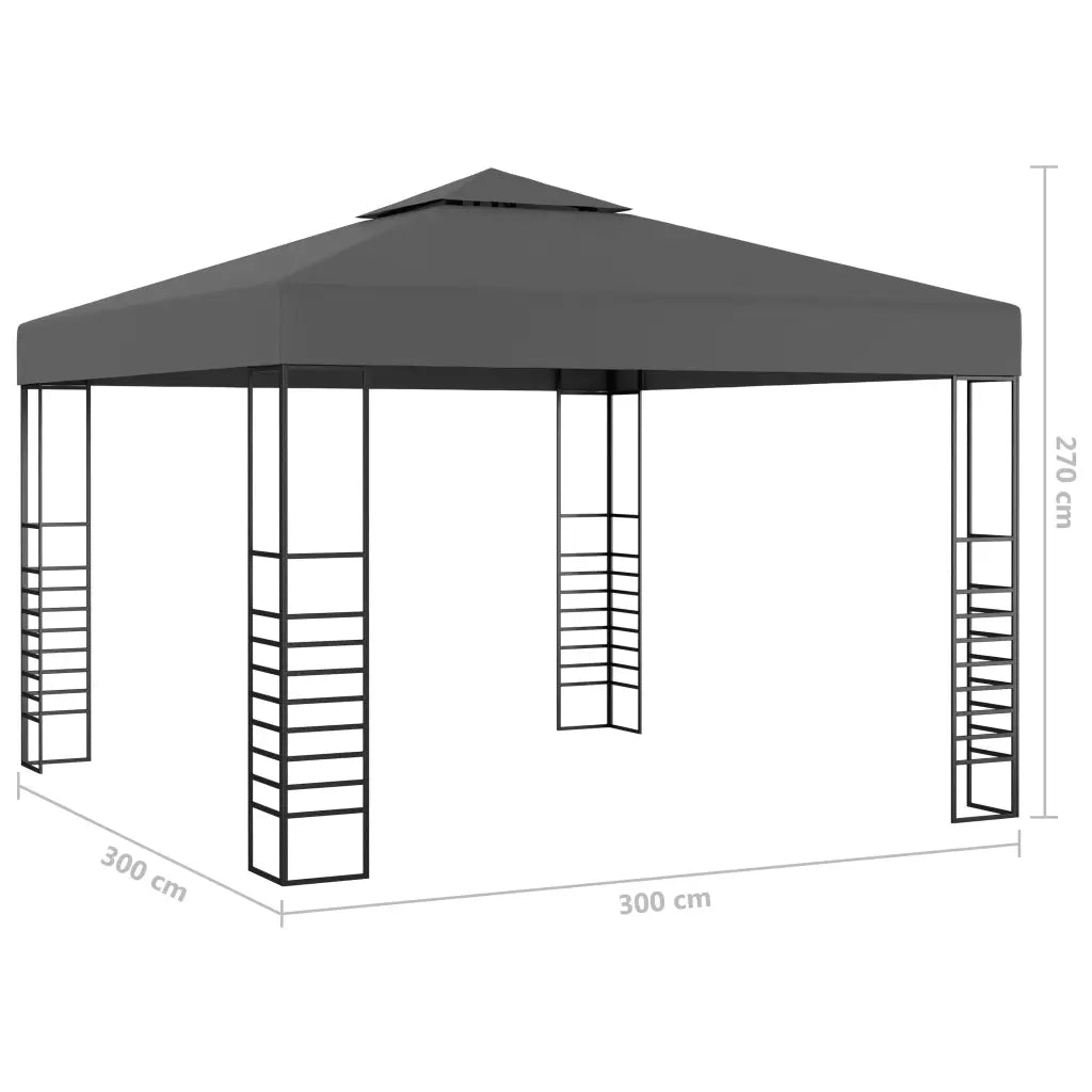 Gazebo da Giardino con Luci LED a Stringa 3x3 m Antracite cod mxl 48669