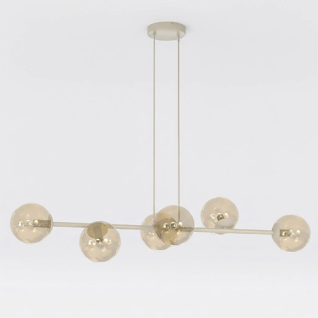 Lampadario moderno MAGNUS 6xE14 vetro beige Emibig