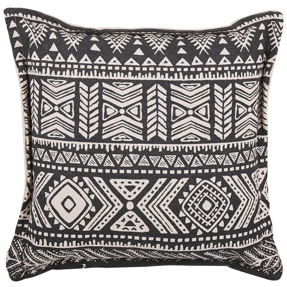Set di 2 cuscini Set di 2 cuscini copricuscino in cotone nero e beige con motivo boho quadrato di riempimento 45 x 45 cm