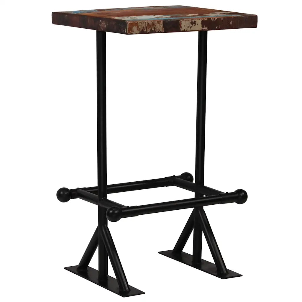 Set da Bar 3 pz in Legno Massello di Recupero Multicolore 245398