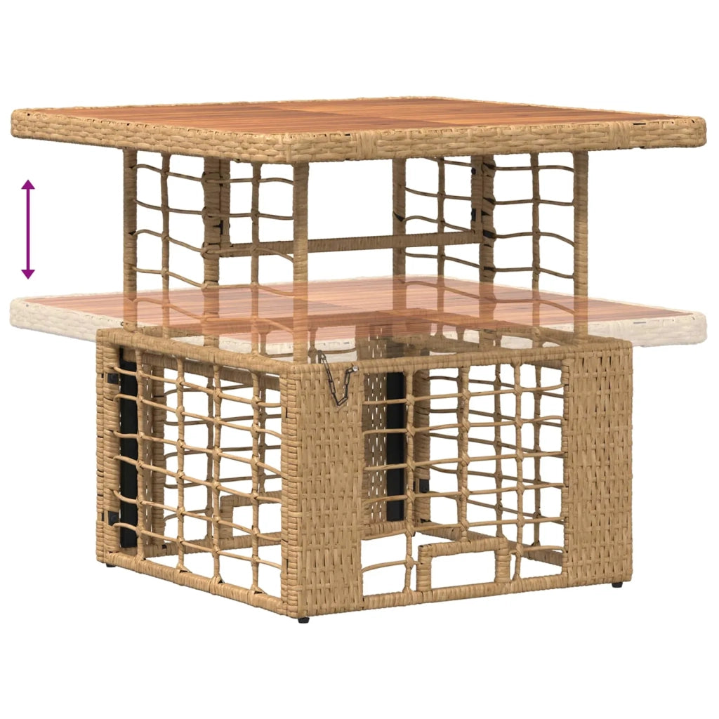 Set da Pranzo per Giardino con cuscino 3 pcs Naturale e Bianco 42026759
