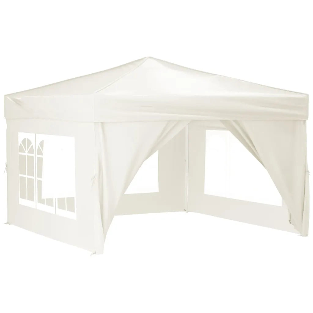 Tenda per Feste Pieghevole con Pareti Laterali-Tenda Gazebo Crema 3x3 m 674636