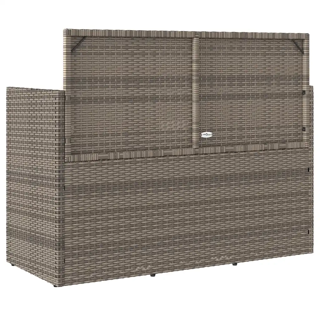 Panca da Giardino con Cuscini-Sgabello-Panca da esterno Grigia in Polyrattan 567704