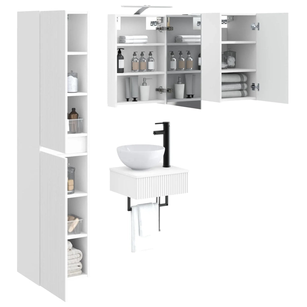Set di mobili per il bagno 5 pcs Bianco 3407239