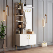 Loceri, Mobile da Ingresso Appendiabiti, 90x35x200h cm Bianco