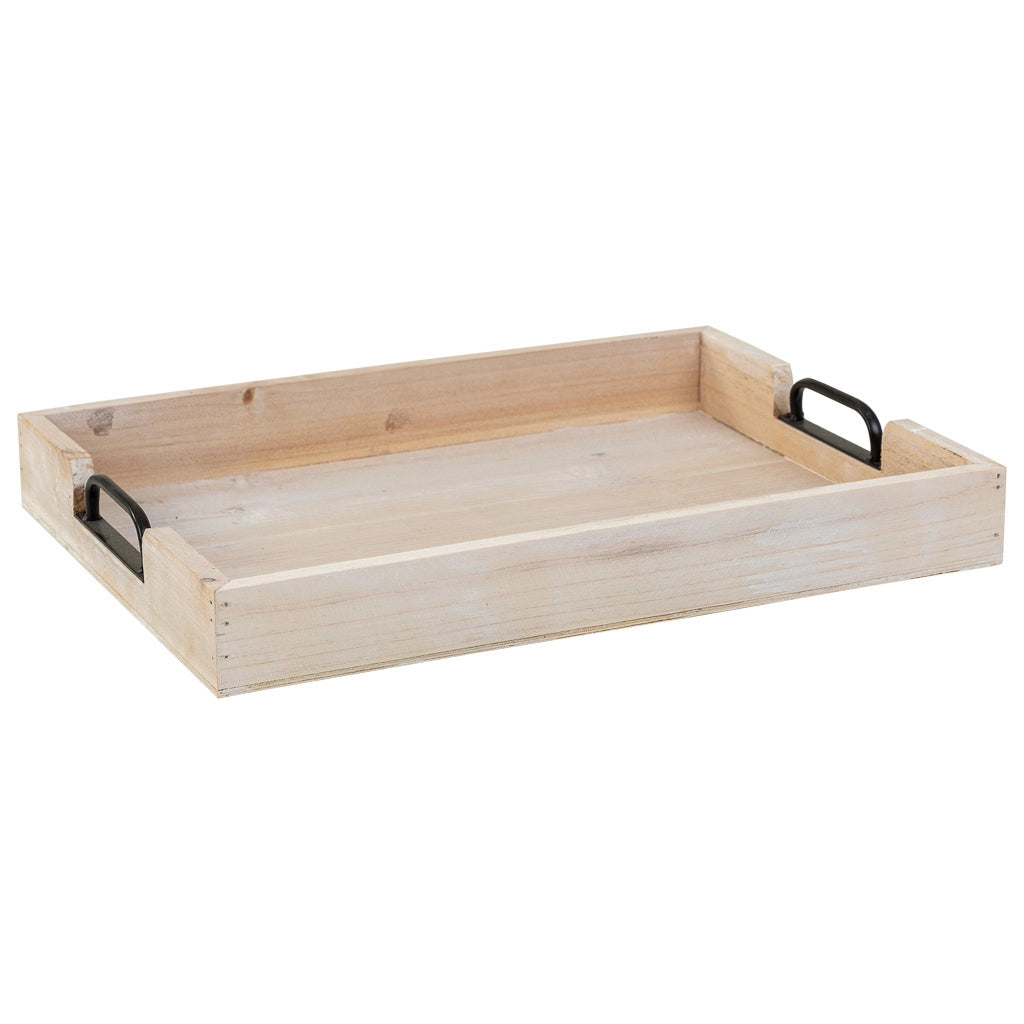Vassoio in legno bianco 42,5x33x5h