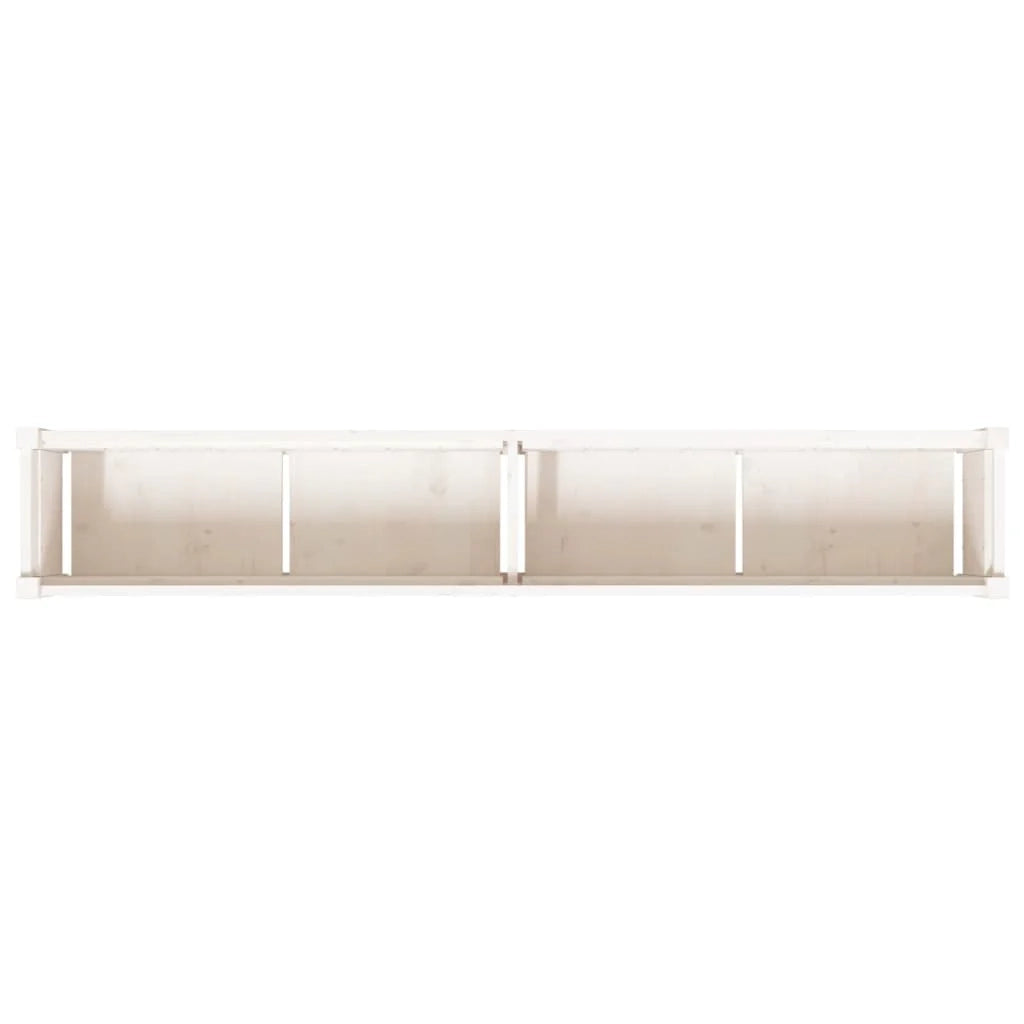 Vassoio per fioriera aiuola rialzata piante fiori terrazza giardino 180 x 31 x 31 cm legno di pino massiccio bianco 02_0037471