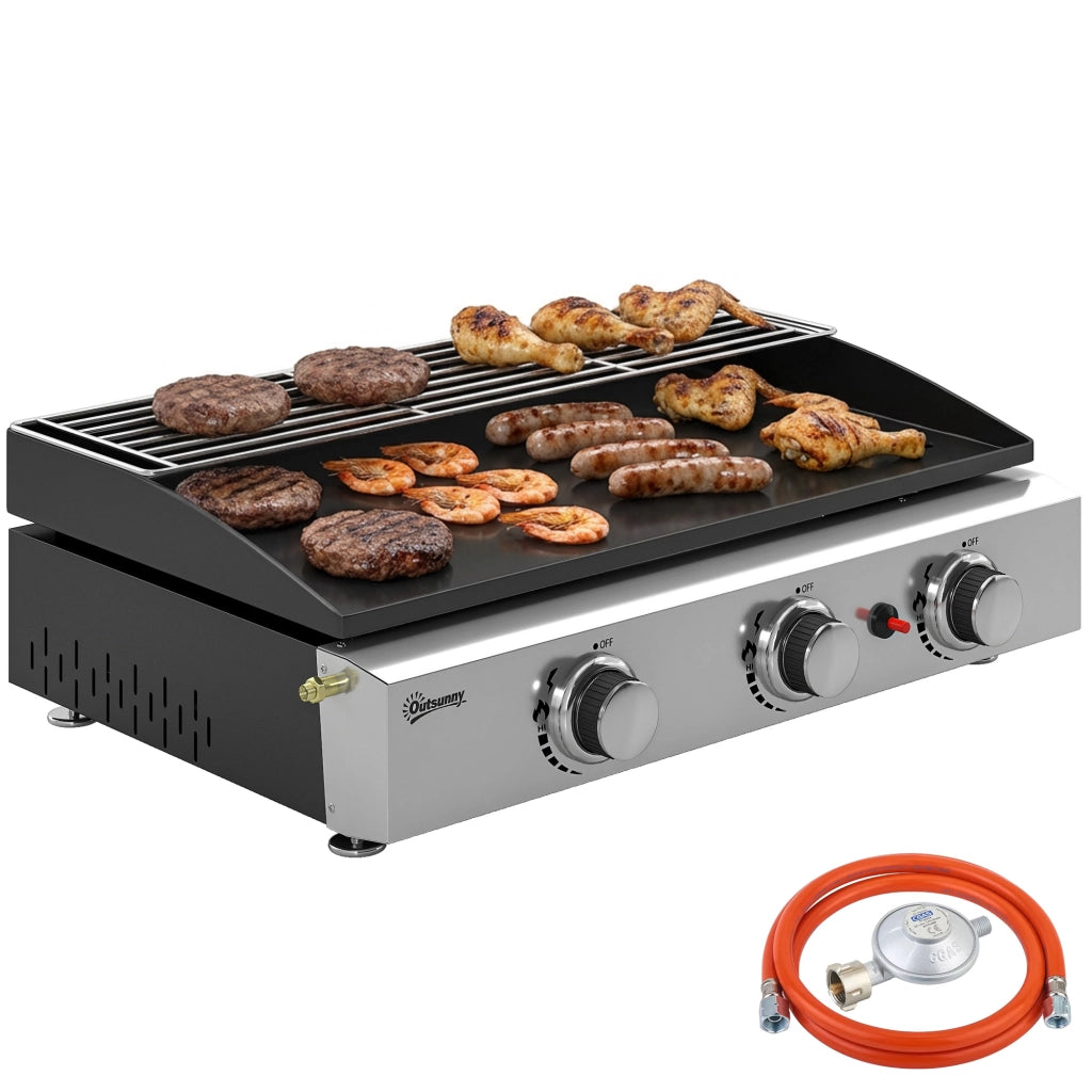 Grill a gas portatile da tavolo 7.5 KW ¨C zephmum ¨C 3 bruciatori griglia ceramica