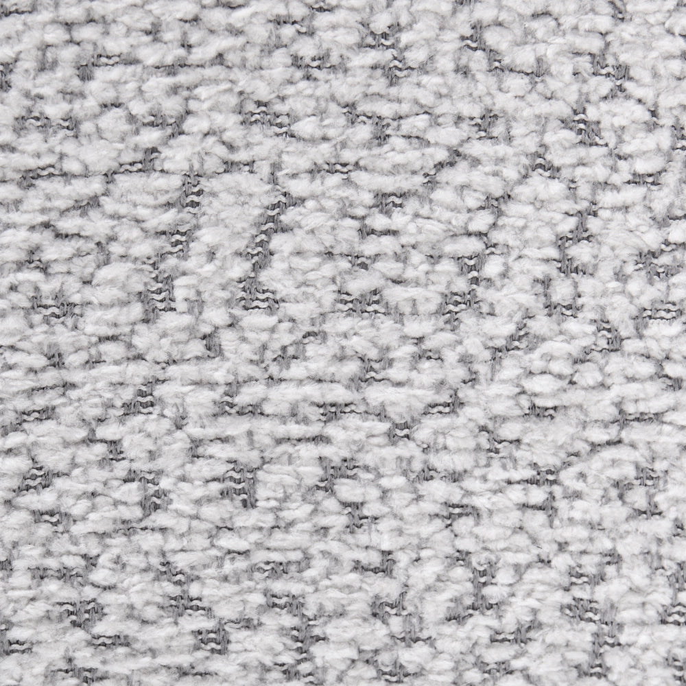 Poltrona imbottita in ciniglia con schienale curvo seduta moderna in stile scandinavo grigio chiaro