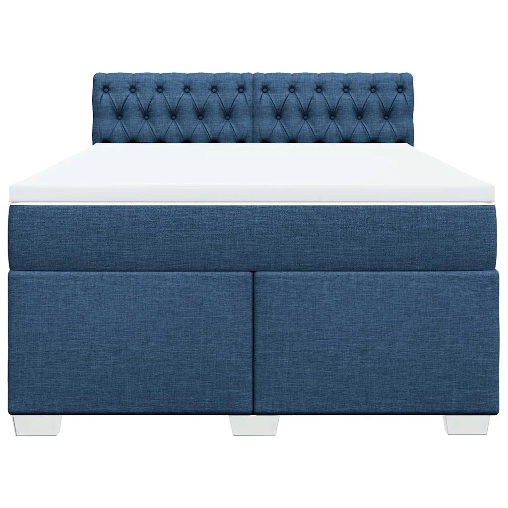 Giroletto a Molle con Materasso Blu 140x190 cm in Tessuto