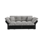 Divano letto 3 in 1 - con funzione chaise longue e 2 cuscini - in velluto - grigio chiaro