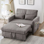Divano Letto 2 Posti Pieghevole ¨C MINIMAL ¨C Tessuto Cotone Lino, Schienale Regolabile