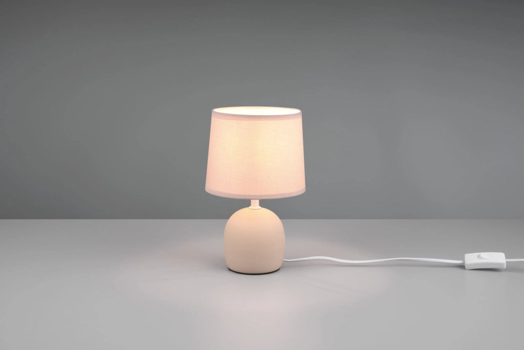 MALU LAMPADA DA TAVOLO IN CERAMICA CON PARALUME BEIGE H. 26CM  1 LUCE ATTACCO E14