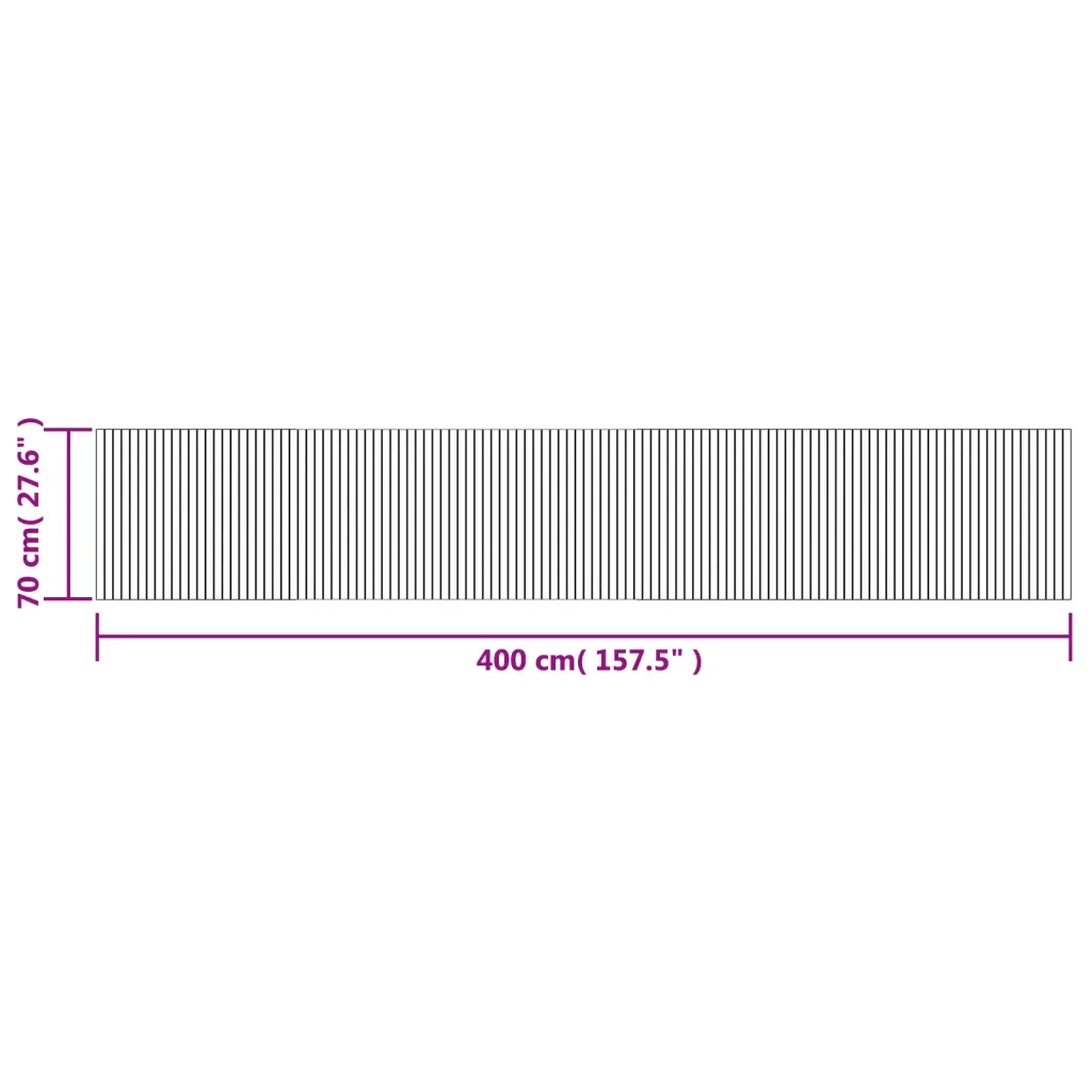 Tappeto Rettangolare Nero 70x400 cm in BambÃ¹