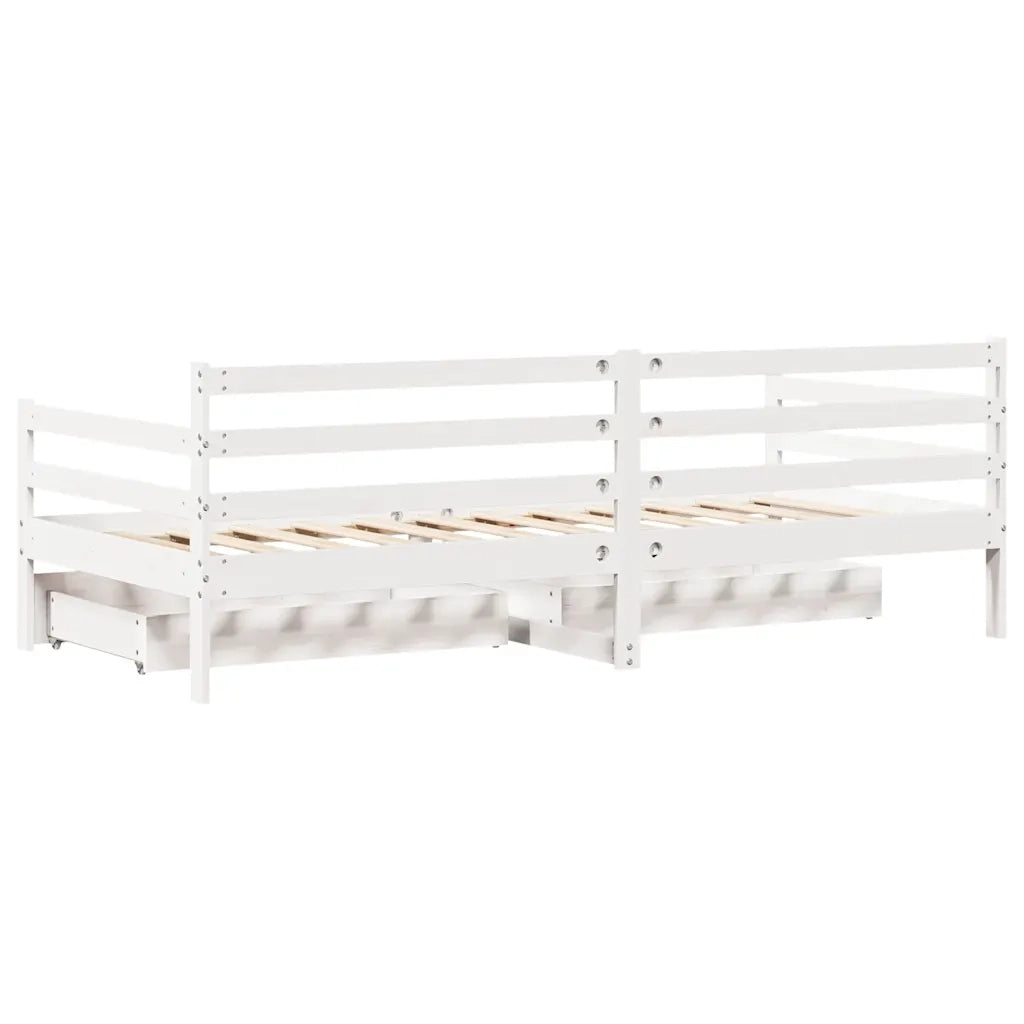 vidaXL Dormeuse con Cassetti Bianco 90x190 cm Legno Massello di Pino