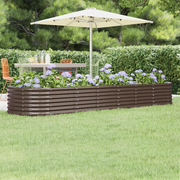 Letto Giardino Acciaio Zincato 296x80x36cm Marrone 318925