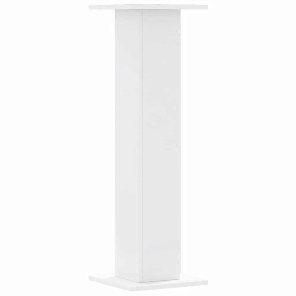 Supporti Altoparlanti 2 pz Bianchi 30x30x95cm Legno Multistrato 852672