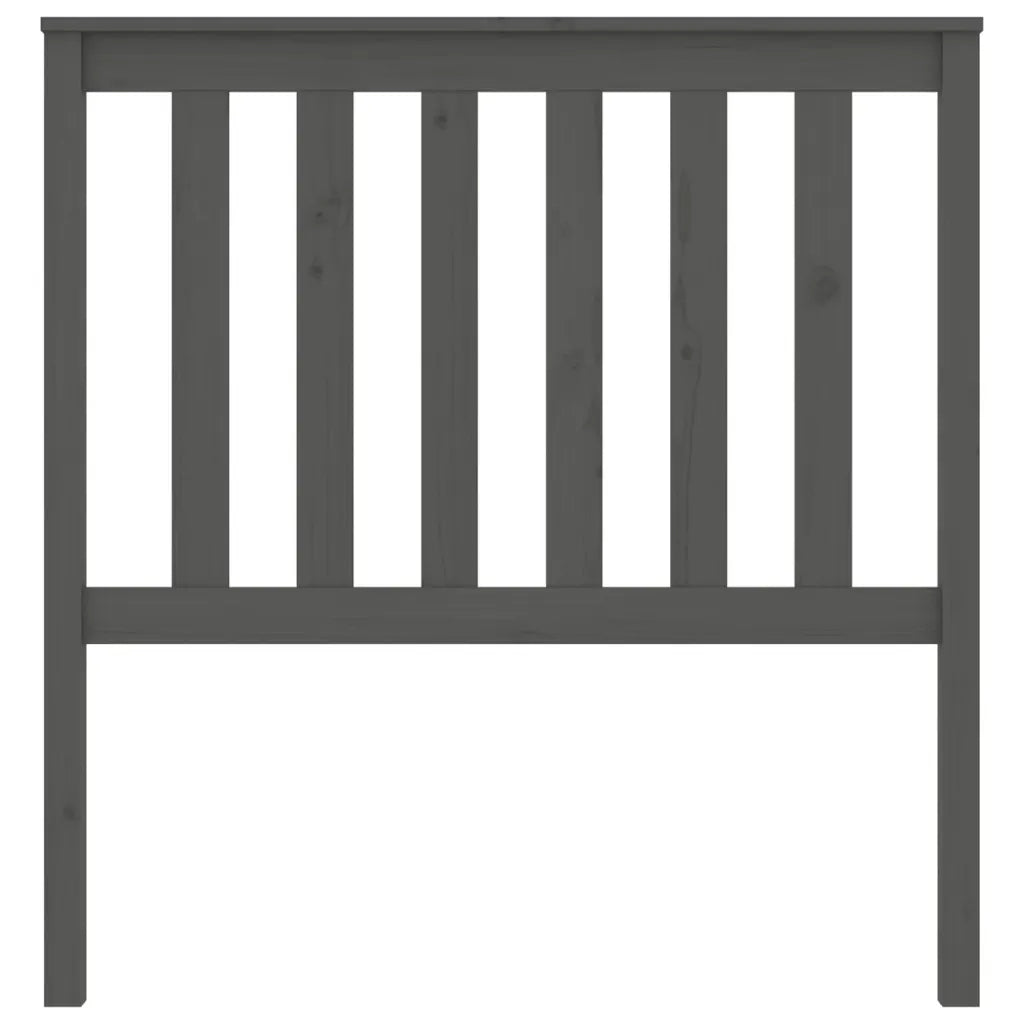 Testiera per Letto Grigia 96x6x101 cm in Legno Massello di Pino