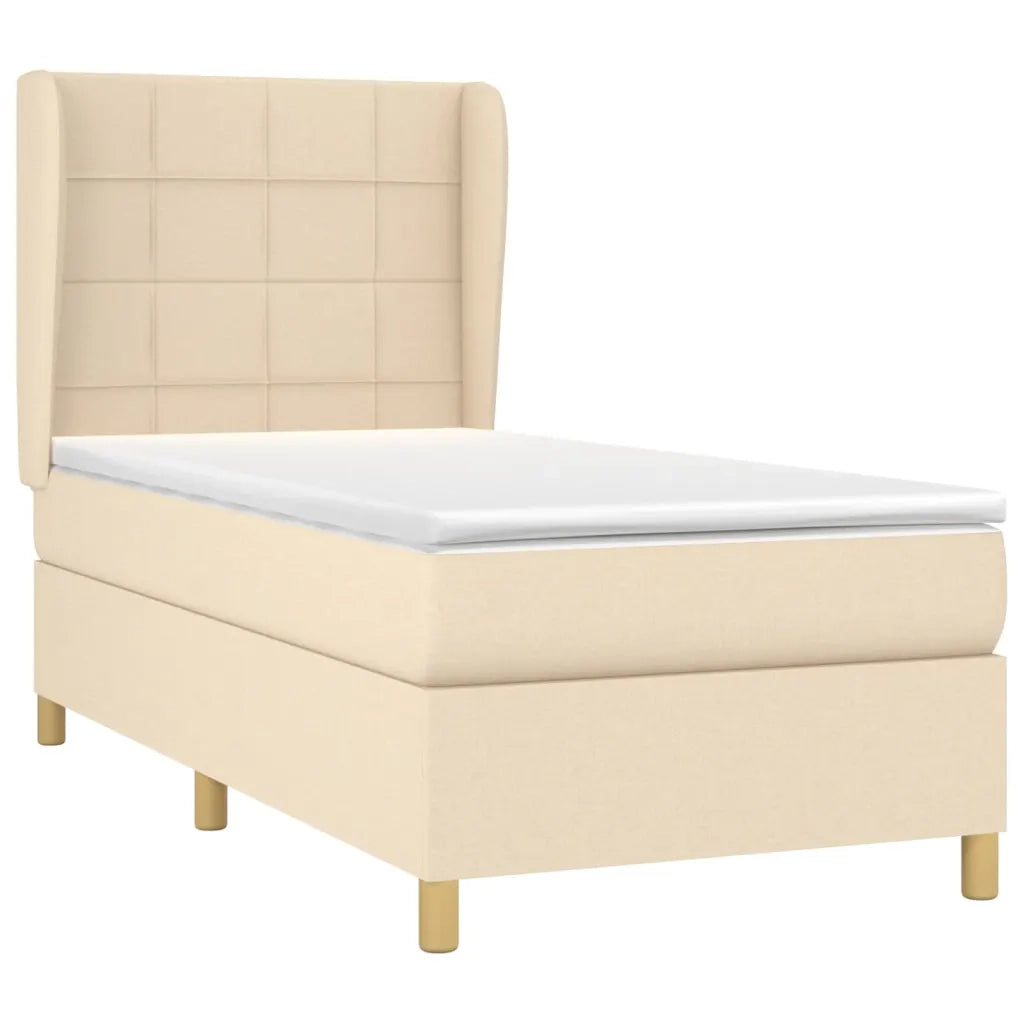 Giroletto a Molle con Materasso Crema 80x200 cm inTessuto 3128482