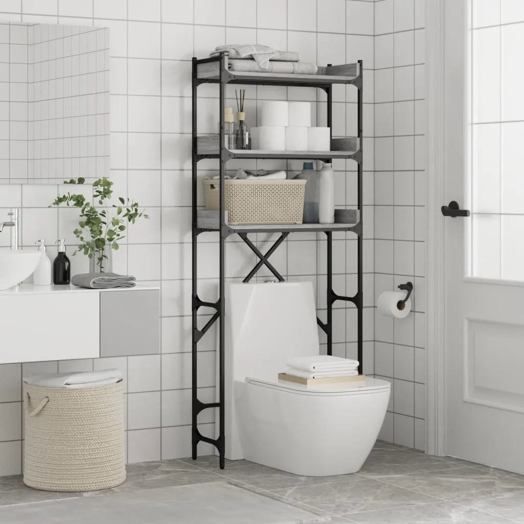 Scaffale per Lavatrice Grigio Sonoma 67x25x163 cm Multistrato 838981
