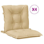 Cuscini Sedia Schiena Bassa 4 pz | Cuscini per sedie Beige M¨¦lange 100x50x7 Tessuto