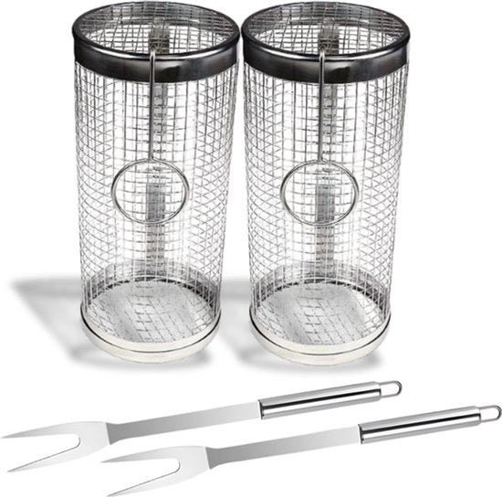 Griglia BBQ a Cilindro - Inclusi Strumenti da Barbecue - Accessori da Barbecue - 20 cm - Cilindro da Griglia BBQ