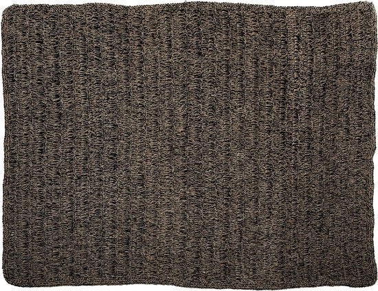 Tappeto di Paglia Marina - Pelo Naturale Nero - Tappeto Raffia - Tessuto Sovraccoprente - 200cm x 300cm x 2cm
