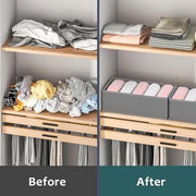Organizzatore per abbigliamento - Organizzatore pieghevole per intimo, abbigliamento per bambini, calze e cravatte - 8 pezzi - Grigio scuro