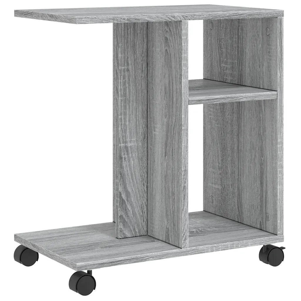 Tavolino con Ruote-Tavolino da soggiorno-Tavolo Grigio Sonoma 50x30x55 cm Legno Multistrato
