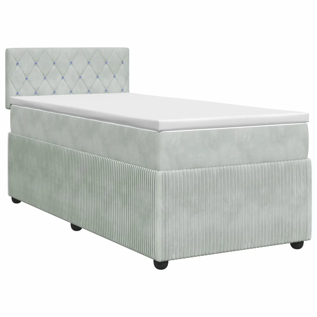 Letto box spring con materasso Grigio Chiaro 80 x 200 cm 3451559