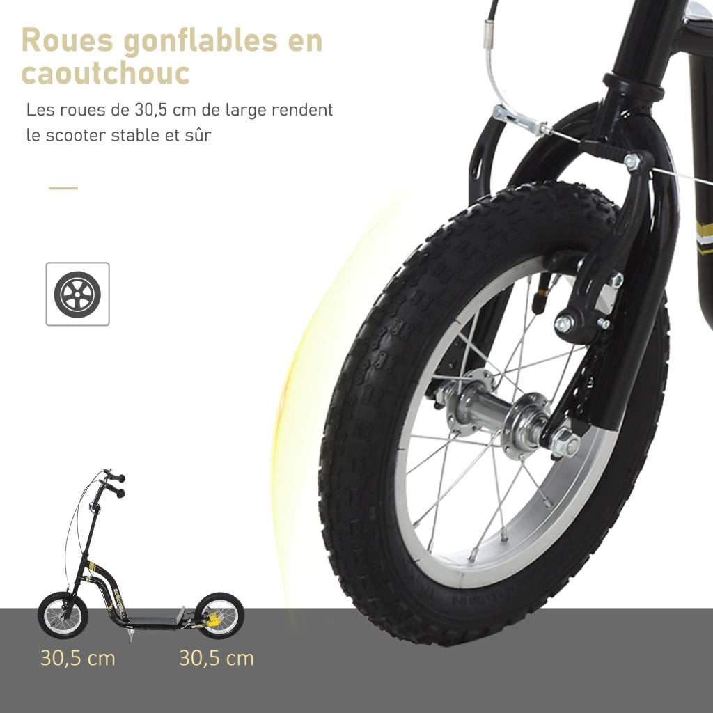 Trottinette Bambini ¨C zephmum ¨C Nero, Pneumatici 12 Pollici, 100 kg