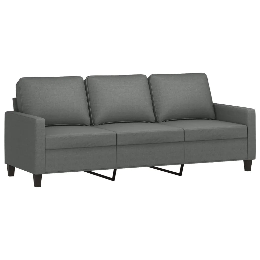 Set di Divani 3 pz con Cuscini Grigio Scuro in Tessuto 3201429
