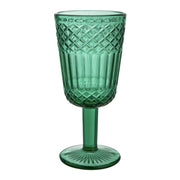 Set 6 calici vino 270 ml Agadir vetro sfaccettato verde