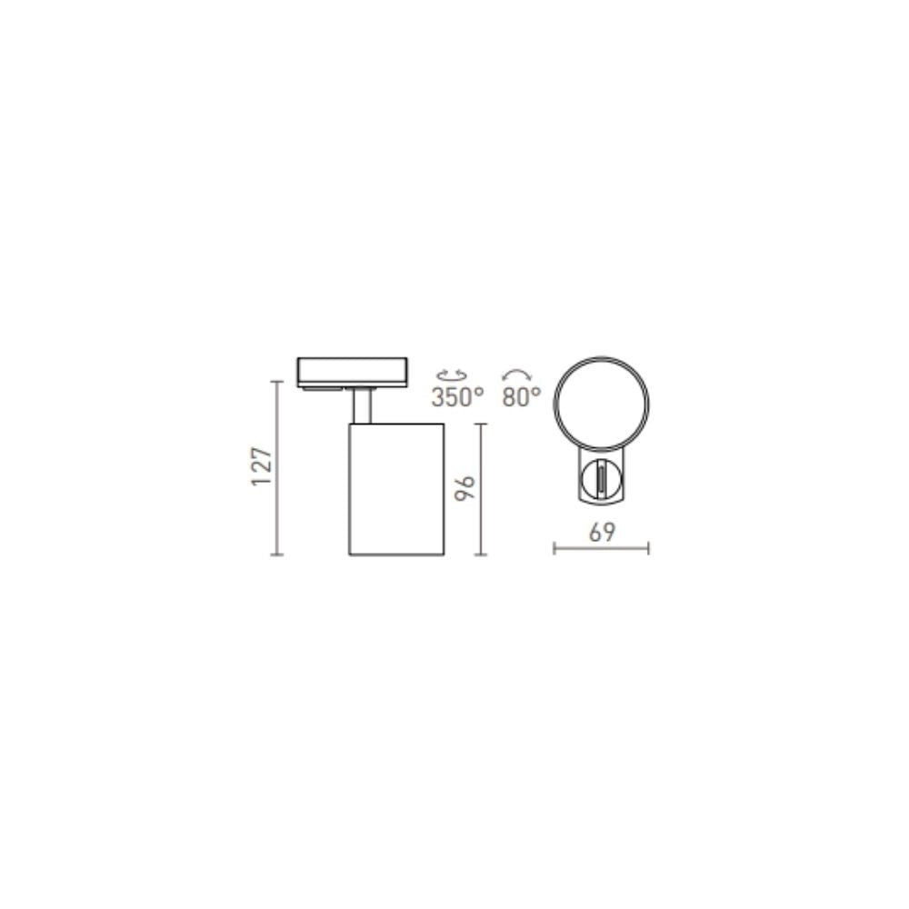 Faretto cilindrico CONNOR per binario monofase bianco/nero 230V LED GU10 10W
