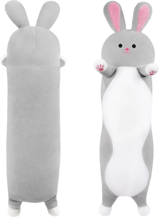 Pallone di peluche con coniglio - Cuddoso coniglio giocattolo - Riempito di peluche - Per bambini e famiglia - 50 cm Grigio