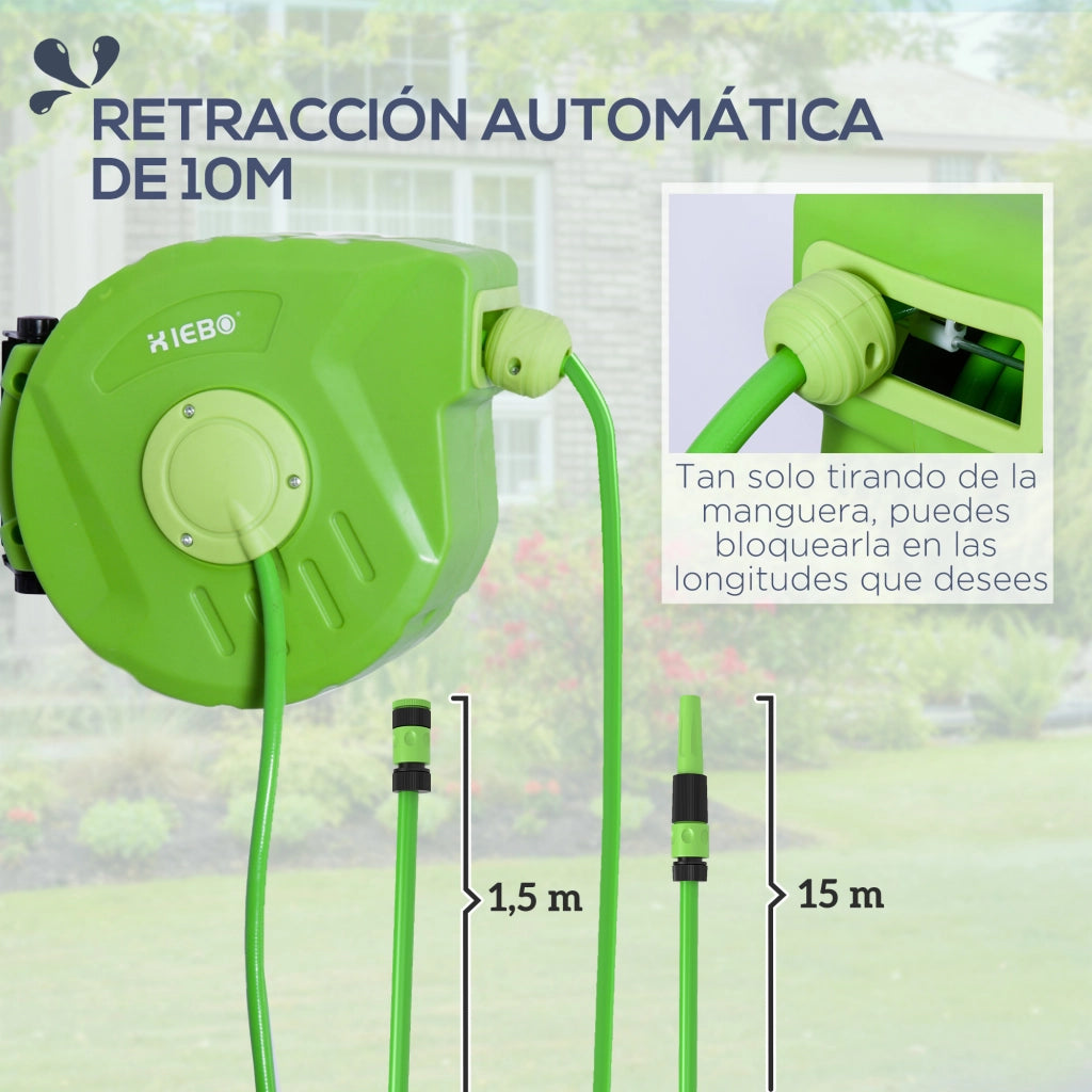 Carrello per Tubo Irrigazione 10m ¨C zephmum ¨C Grigio, Polipropilene, 40x30x80 cm