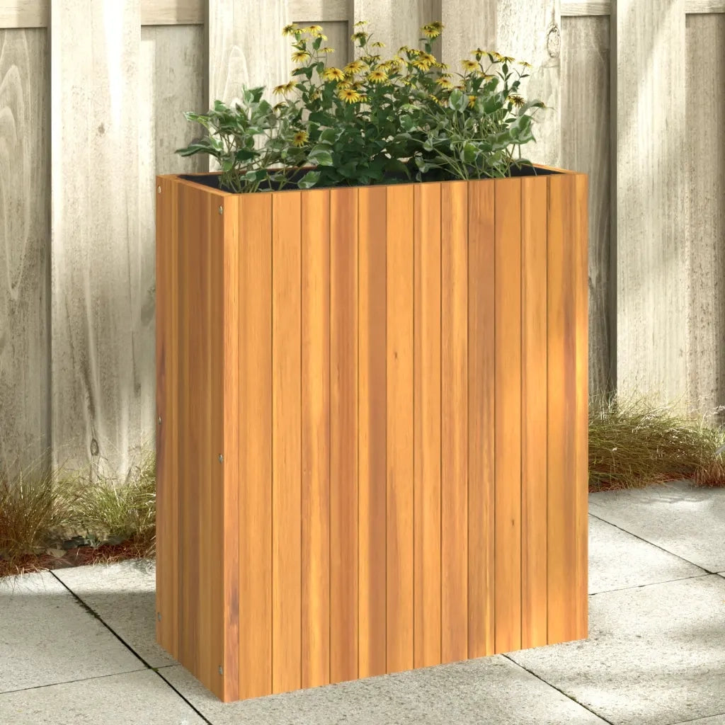Fioriera | Cassetta per fiori | Vaso da Giardino 59x27,5x70 cm in Legno Massello di Acacia