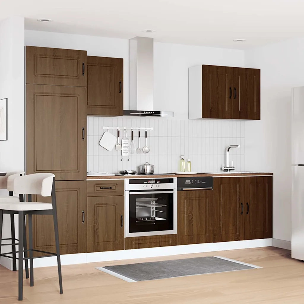Set Mobili da Cucina 7 pz Kalmar Rovere Marrone in Truciolato