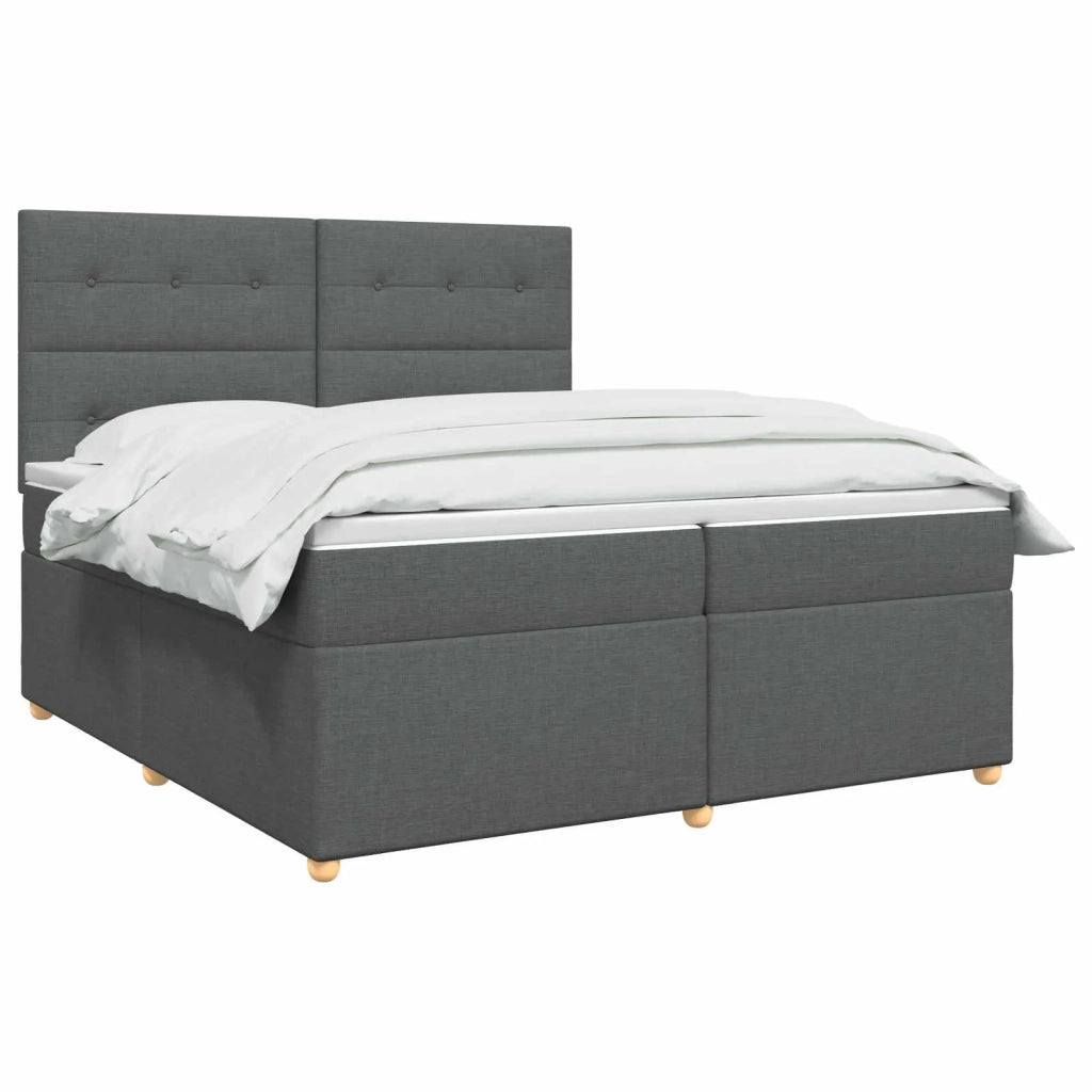 Letto box spring con materasso Grigio Scuro 200 x 200 cm 3455428