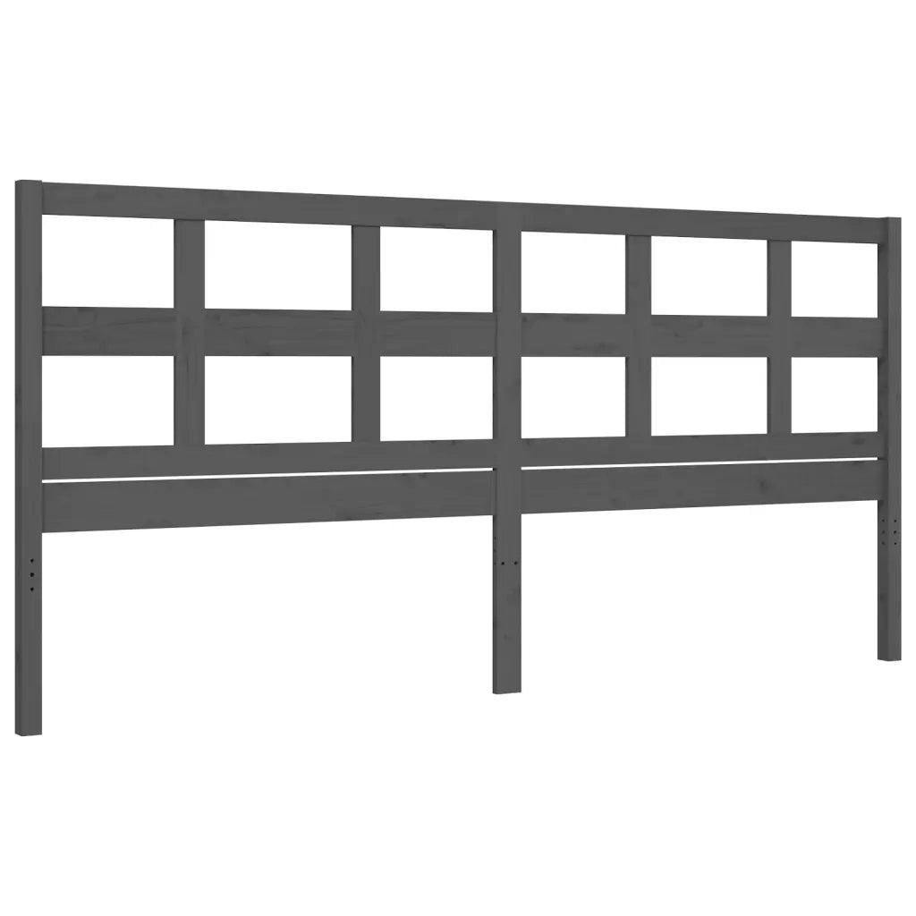 Letto matrimoniale | Letto per adulti | Giroletto con Testiera Grigio 200x200 cm in Legno Massello