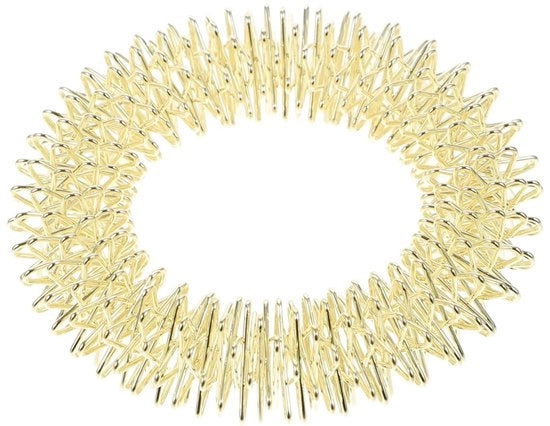 Massagiatore metallico per bracciale per la salute - Ontsparsivo - Migliora il flusso sanguigno - Adatto per utenti di computer - Anello dorato