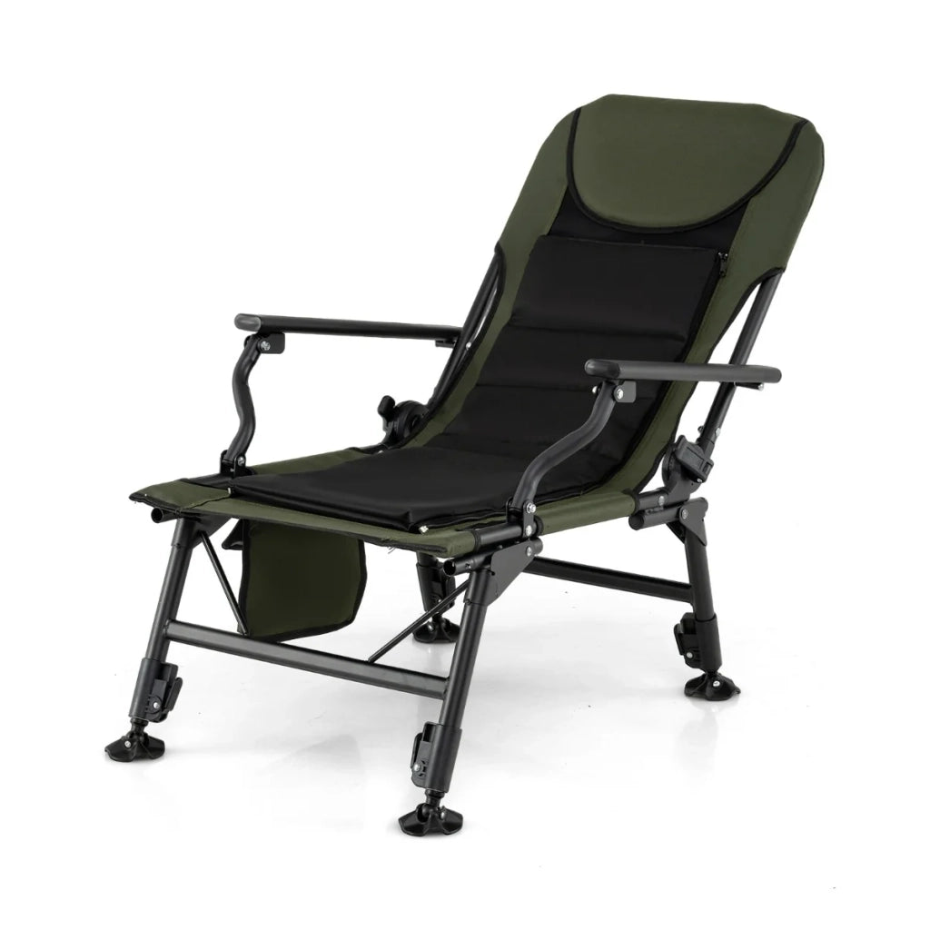 Sedia da campeggio pieghevole 60 x 117 x 90 cm comfort personalizzabile schienale regolabile su 5 livelli stile moderno in tessuto Oxford verde 20_0017663