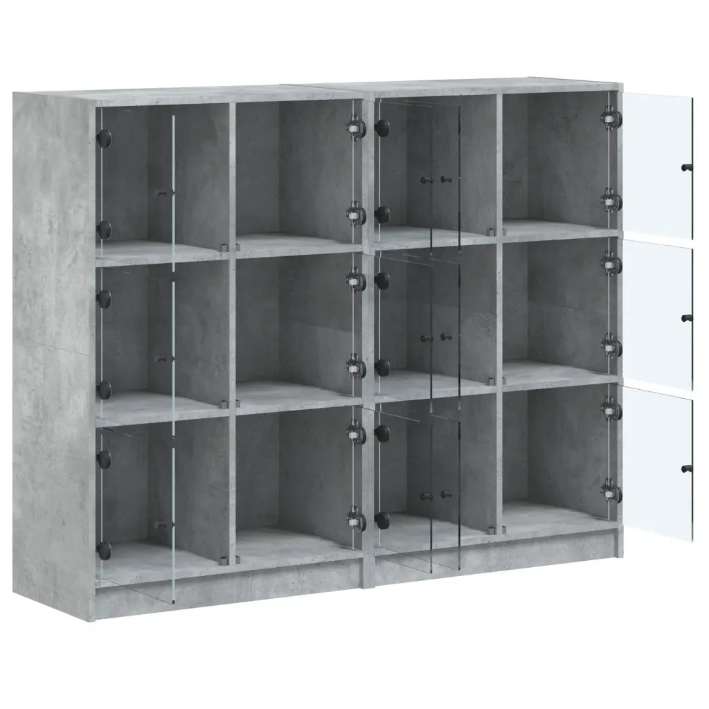 Libreria Ante Grigio Cemento 136x37x109 cm in Legno Multistrato