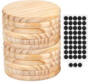 Pavimenti per bicchieri in legno di alta qualità (12-pack) - Con cuscini di schiuma per bicchieri - Rondi per centrotavola, tavolo e scrivania - Non trattati e realizzati a mano