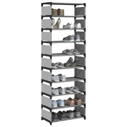 Scarpiera 10 Ripiani-Scaffale per scarpe Grigia 54x28x158 cm in Tessuto Non Tessuto
