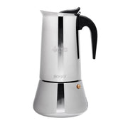 Caffettiera moka 9 tazze in acciaio inox per induzione gas e vetroceramica, manico ergonomico per espresso - Sogo
