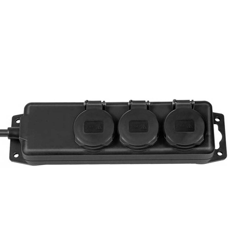 Multipresa 3 Vie Tipo E 16A IPX44 con Cavo H07RN-F 2m Nero Brennenstuhl