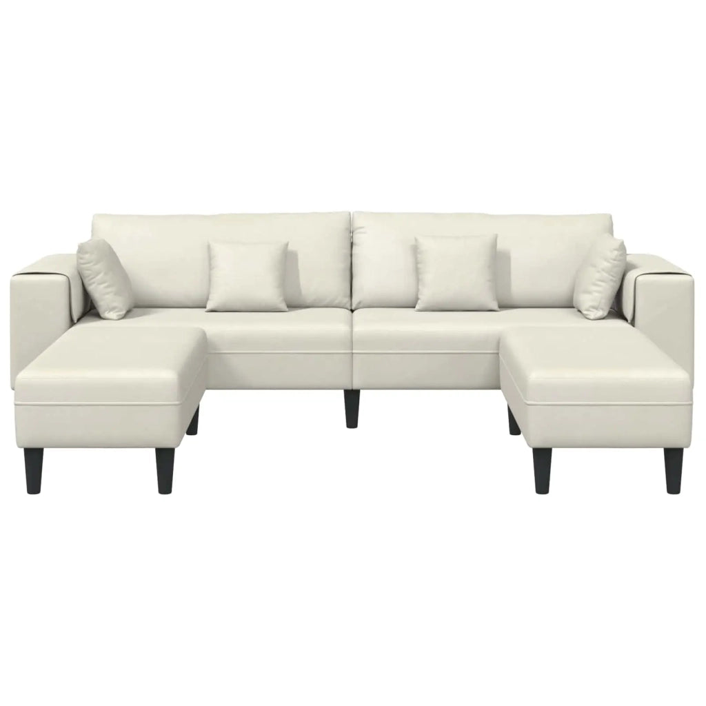 Divano 3 pcs Crema 250 x 188 x 76 cm Velluto 3335179