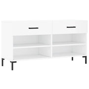 Panca portascarpe/stivali cassettiera scaffale mobiletto portaoggetti per ingresso 102 x 35 x 55 cm legno ingegnerizzato bianco 02_0022880
